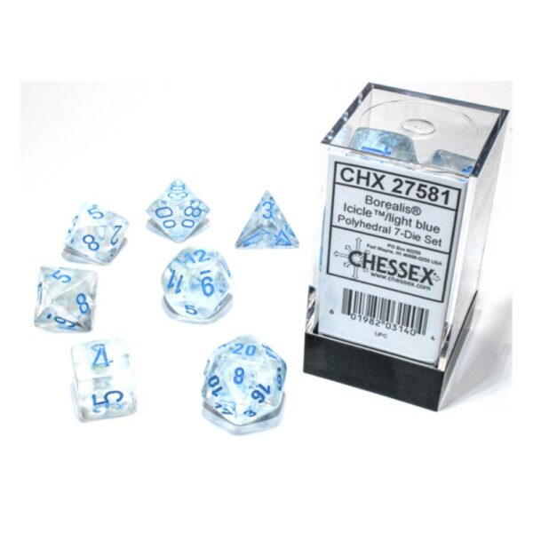 Chessex Borealis Polyhedral Icicle /light blue Luminary Würfelset (7) – Bild 3
