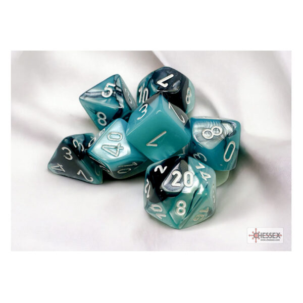 Chessex Gemini Polyhedral Black-Shell Würfelset (7)